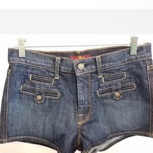 NWT 7 For All Mankind Women's AU510242A Blue Hot Pants Denim Shorts Size 28